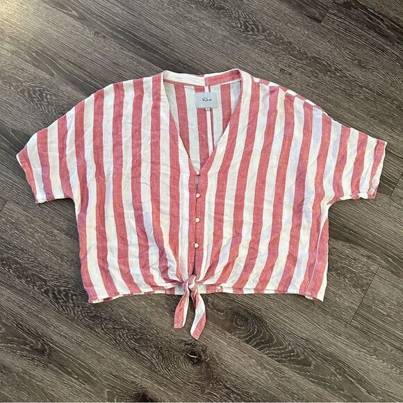 Rails Thea Tie Front Button Up in Seville Stripe - Picture 1 of 7